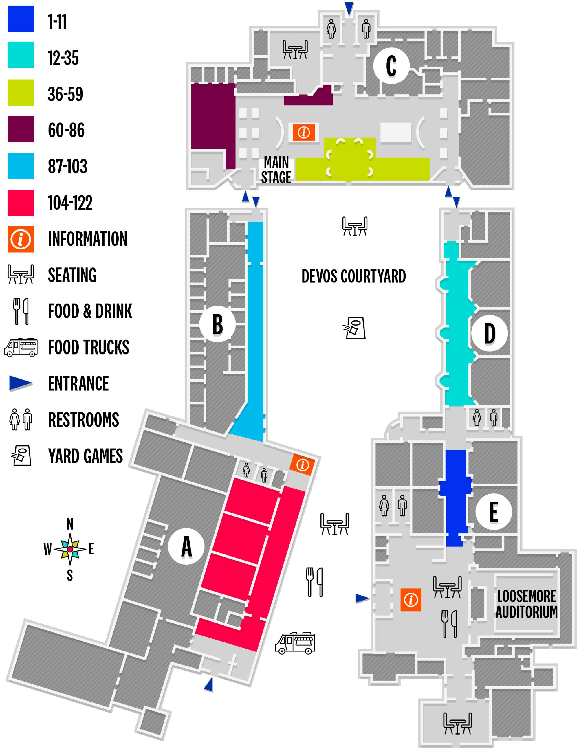 Map of Grand Valley's DeVos Center.